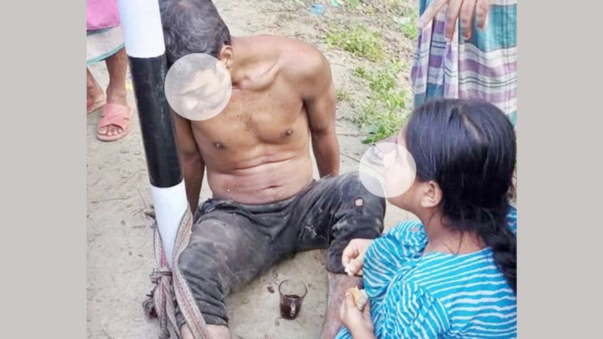 খুঁটিতে বাঁধা বাবাকে চা-রুটি খাওয়ানো সেই শিশুর পড়াশোনার দায়িত্ব নিল প্রশাসন