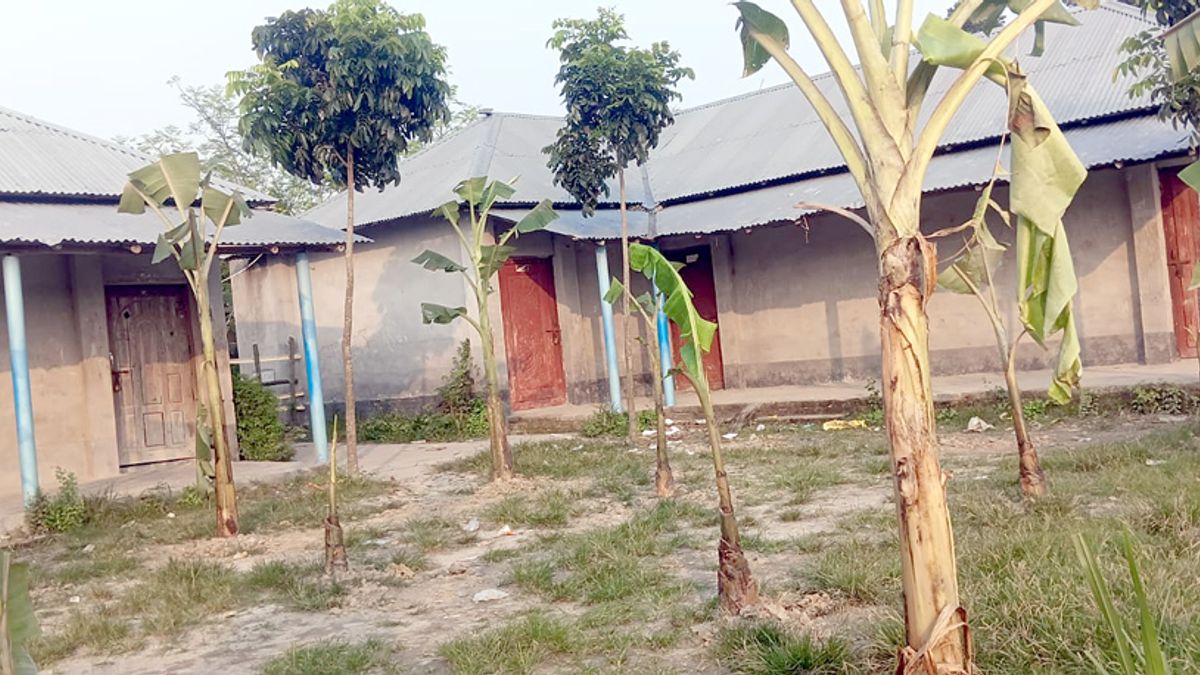 ছেলে-পুত্রবধূকে চাকরি না দেওয়ায় স্কুলের মাঠে কলাগাছ লাগালেন জমিদাতা